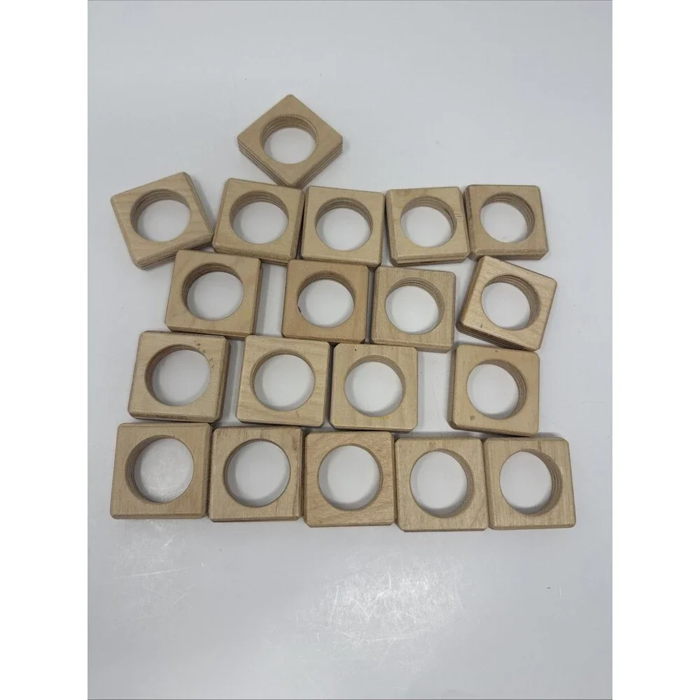 Hape Quadrilla Marble Run Replacement Pieces: 19 Natural Wood Risers